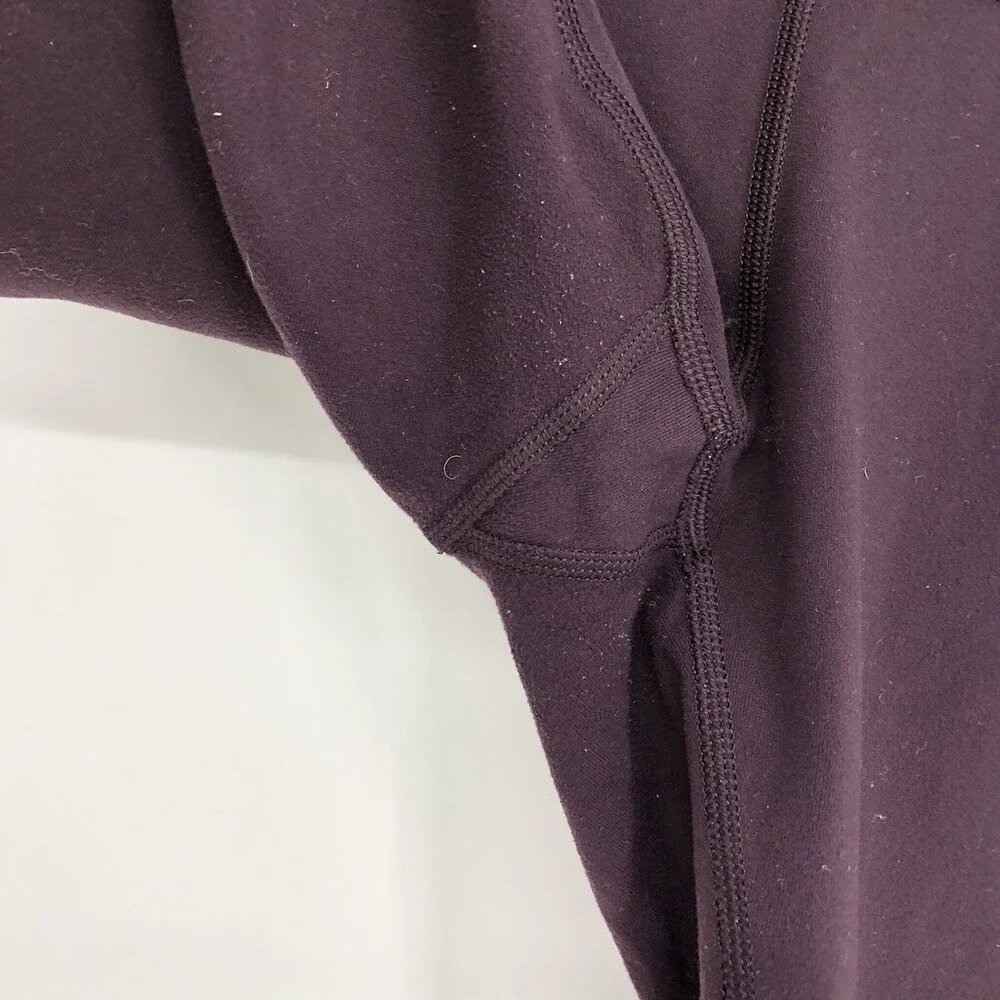 Lululemon Women's Purple Solid Polyester Pull on Mid Rise Activewear Leggings - Picture 4 of 6